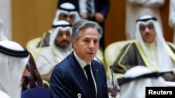 Sekretari amerikan i Shtetit, Antony Blinken gjatë takimit të ministrave të jashtëm të Këshillit për Bashkëpunim të Gjirit, Riad, Arabi Saudite