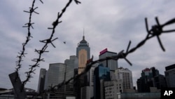 香港立法会全票通过根据《基本法》第23条订立的新的国家安全法案当天的香港金融区景色。（2024年3月19日）