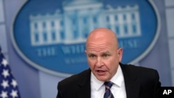 National Security Adviser H.R. McMaster speaks during a briefing at the White House in Washington, May 16, 2017.