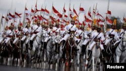 Défilé de soldats brésiliens lors d’une cérémonie militaire, Brasilia, 19 avril 2018. (REUTERS/Ueslei Marcelino)