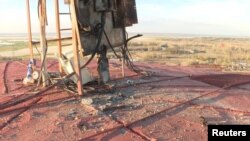 Уламки дрона, який, як стверджує окупаційна російська влада, по території ЗАЕС запустила Україна. ГУР МО заперечив ці звинувачення