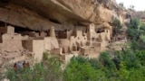 A view of cliff dwellings at Mesa Verde