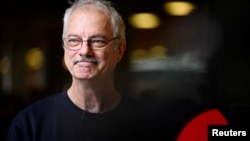Nobel Prize in Chemistry winner Morten Meldal meets members of the media at the University of Copenhagen, Denmark October 5, 2022. (Philip Davali/Ritzau Scanpix/via REUTERS)