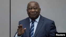 L'ancien président de la Côte d'Ivoire, Laurent Gbagbo, comparaît devant la Cour Pénale Internationale à La Haye, aux Pays-Bas, le 15 janvier 2019.