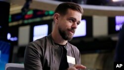 Jack Dorsey, le PDG de Twitter, le 19 novembre 2015 au New York Stock Exchange.