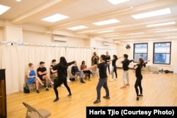 In this 2018 photo, actors rehearse in a studio. (Courtesy Photo: Haris Tjio)