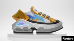 A virtual sneaker made by digital fashion company RTFKT in collaboration with the fund A16z is seen in this render obtained by Reuters on August 10, 2021. (RTFKT INC/Handout via REUTERS)