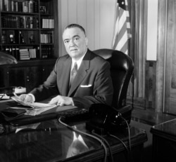 F.B.I. director J. Edgar Hoover is seen in his Washington office, May 20, 1963. (AP Photo/William J. Smith)