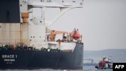 Le pétrolier Grace 1 au large des côtes de Gibraltar, le 6 juillet 2019. 