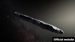Artist's rendering of Oumuamua as it passed through the solar system after its discovery in October 2017. (Image Credit: European Southern Observatory/M. Kornmesser via NASA)
