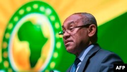 Le president de la Confédération africaine de football, Ahmad, lors de la 40e Assemblée générale de la CAF, à Casablanca, au Maroc, le 2 février 2018