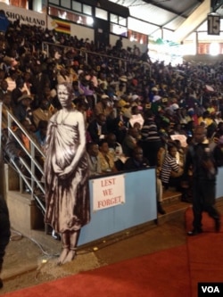 War veterans meeting with President Robert Mugabe at the City Sports Center.