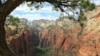 A view from the top of Angels Landing rock