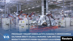 Taarifa Konkolaatota Kanadaa fi Meksikoorraa Galu irra taarifa kaa'aanii turani pirezidaant Tiraamp jii'a tokkoof Boodatti hambisan