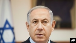 Le premier ministre Benyamin Netanyahu lors d'une réunion ministérielle à Jérusalem, le 26 juin 2016. (AP Photo/Dan Balilty, Pool)