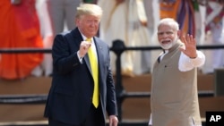 Дональд Трамп и Нарендра Моди. 24 февраля 2020 г. Ахмедабад, Индия (архивное фото) 