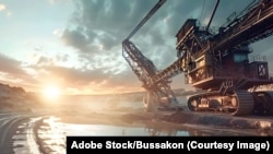 图示：先进挖掘机械开采用于现代科技的稀土元素。(人工智能生成图像)