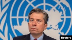 Том Флетчер, заместитель Генерального секретаря Организации Объединенных Наций по гуманитарным вопросам и координатор чрезвычайной помощи в Женеве, Швейцария, 3 декабря 2024 года