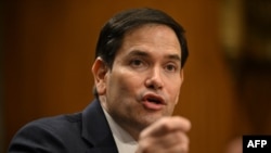 အမေရိကန် နိုင်ငံခြားရေးဝန်ကြီး Marco Rubio (Photo by ANDREW CABALLERO-REYNOLDS / AFP)