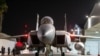 This handout picture released by the Israeli army on October 26, 2024, shows an Israeli fighter jet departing a hangar at an undisclosed location in Israel.