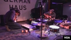 Cico Beck and Nico Siereg were drummers in an indie rock band prior to this experimental band called Joasihno. The band is from Munich, Germany. (Elizabeth Lee/VOA)