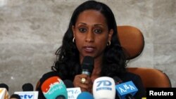 Ethiopia's Minister of Transport Dagmawit Moges addresses a news conference on the preliminary report to the Ethiopian Airlines ET 302 plane crash in Addis Ababa, Ethiopia, April 4, 2019.