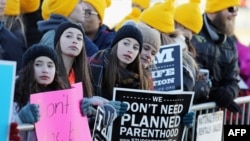 Pro Life supporters gather at the Washington Monument to hear Vice President Mike Pence speak at the March for Life rally on Jan. 27, 2017 in Washington, DC. (AFP PHOTO / Tasos Katopodis)